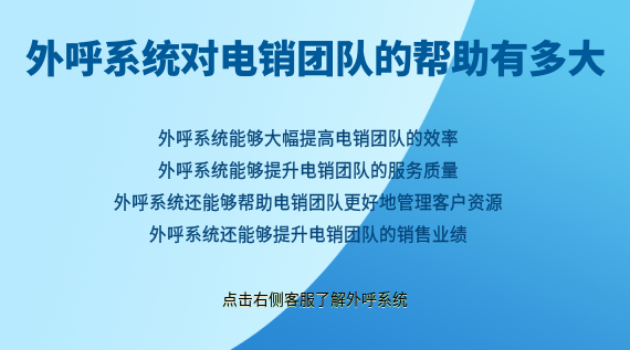 外呼系統(tǒng)對(duì)電銷團(tuán)隊(duì)的幫助有多大
