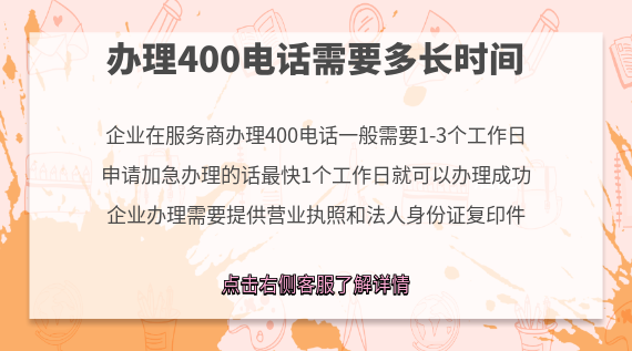 辦理400電話需要多長(zhǎng)時(shí)間?